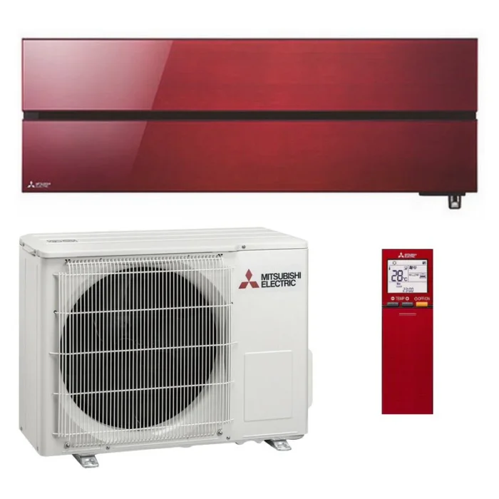 mitsubishi electric raudonas šilumos siurblys oras oras kondikas.lt 2.5 ir 3.2 kW galingumo split